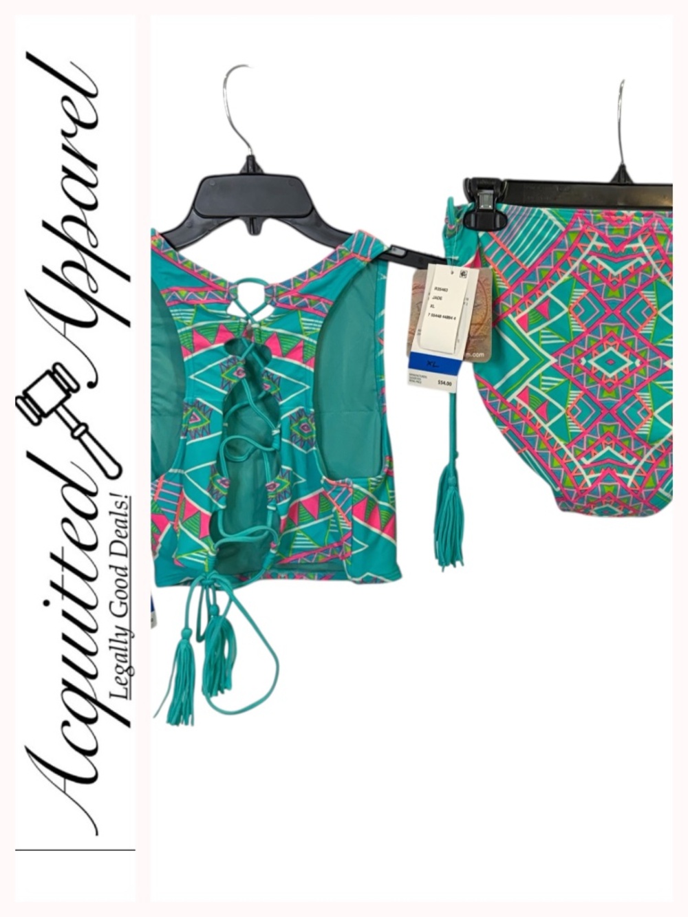 Coco Rave Geometric High-Neck Full Halter Top Bikini Set XL
